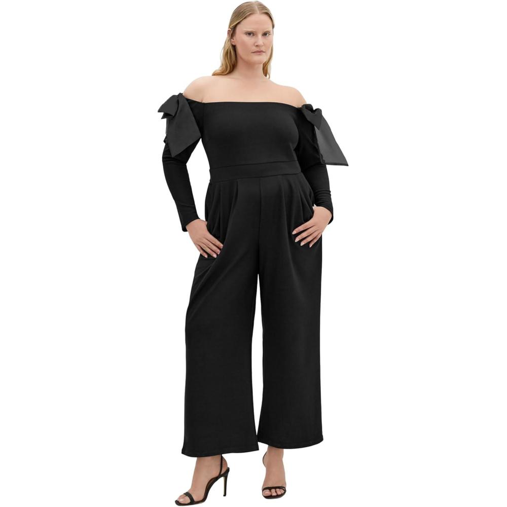 image:imageCity Chic Womens Plus Size Jumpsuit  Stacie Off ShoulderBlack