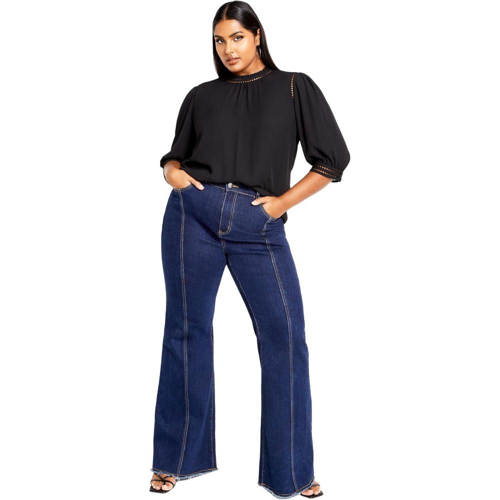 image:imageCity Chic Womens Plus Size Shirt Kiss Me Quick Elbow SleeveBlack