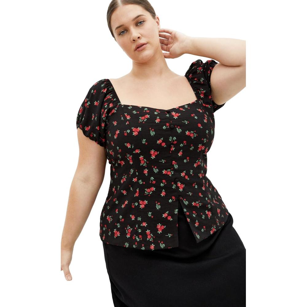 image:imageCity Chic Womens Plus Size Top  Daydreamer V Neck PrintDitsy Daydream