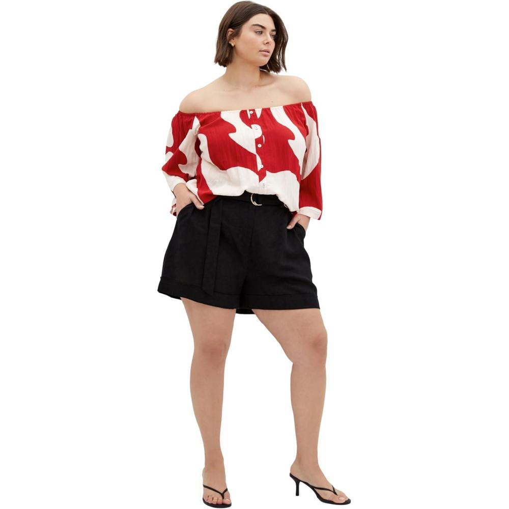 image:imageCity Chic Womens Plus Size Top  Maiya PrintRed Abstract