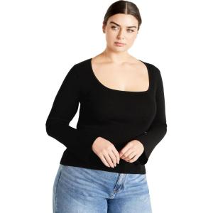 City Chic Women’s Plus Size Brooklyn Sweater(Black)