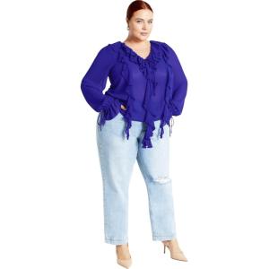 City Chic Women’s Plus Size Top Felix(Cobalt)