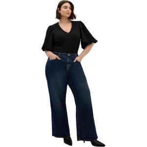 City Chic Women’s Top – Chrissie V Neck(Black)