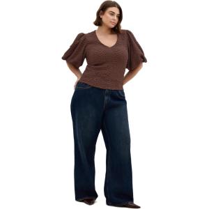 City Chic Women’s Top – Chrissie V Neck(Chocolate)