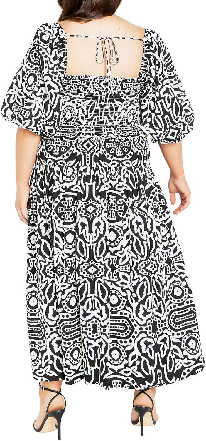 image:imageCity Chic Plus Size Top Amari Puff Sleeve Fitted TopBlk Amari