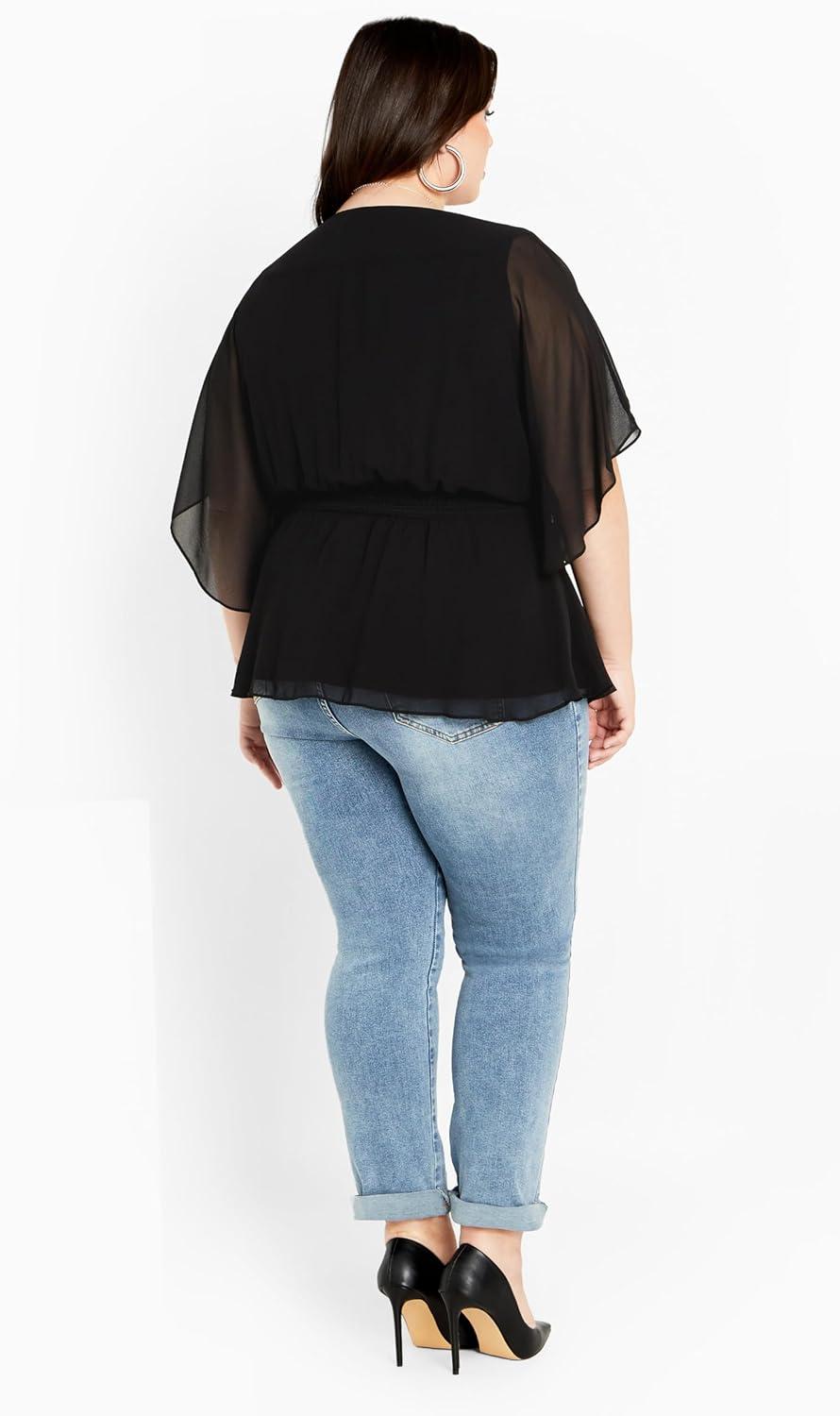 image:imageCity Chic Plus Size Top Elegant Wrap TopBlack