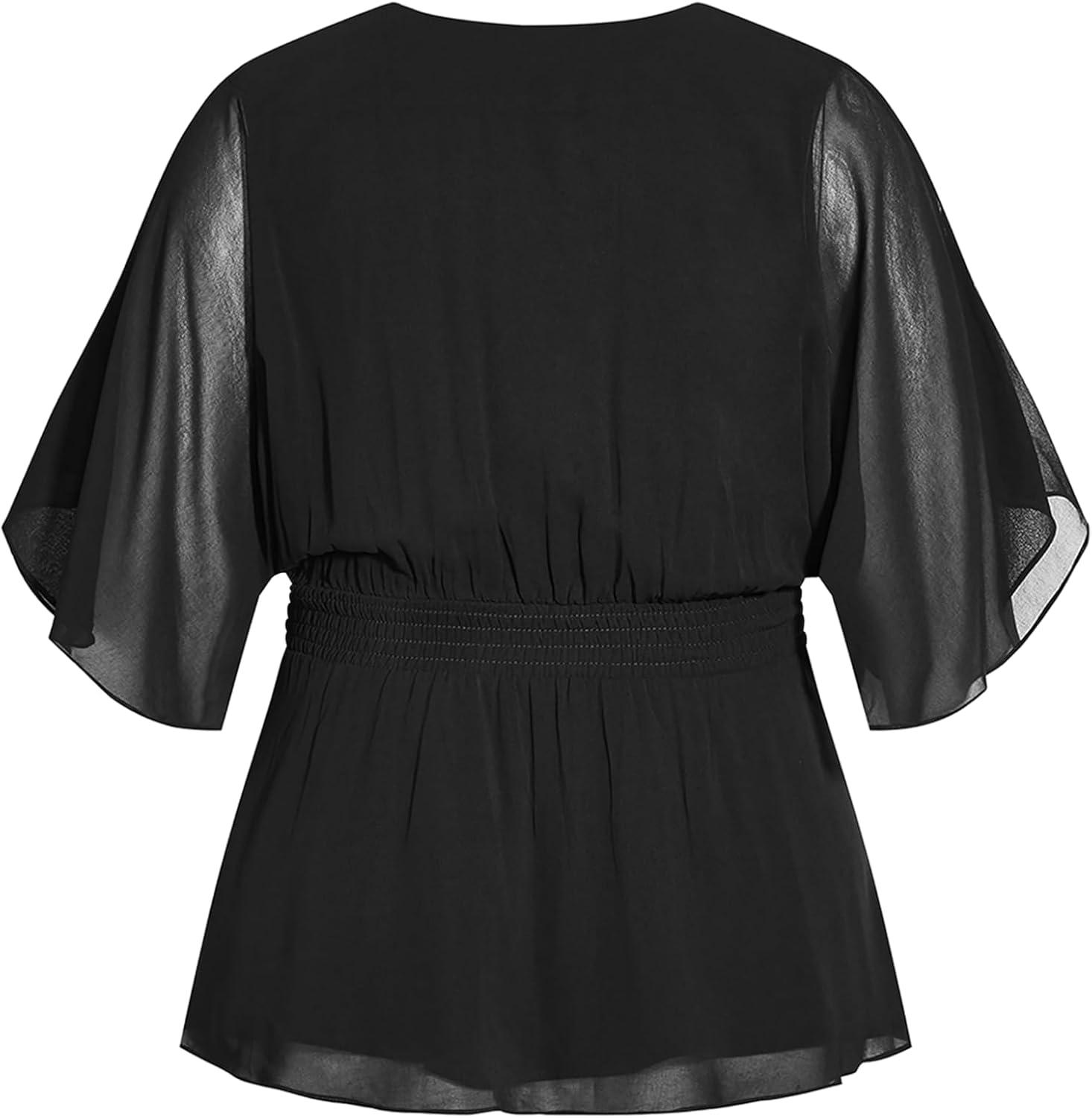 image:imageCity Chic Plus Size Top Elegant Wrap TopBlack