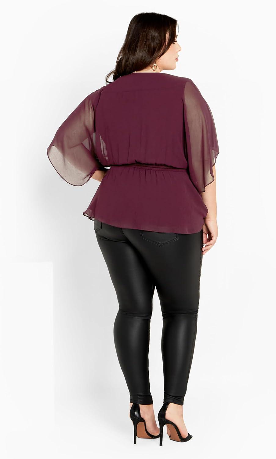 image:imageCity Chic Plus Size Top Elegant Wrap TopSpiced Plum