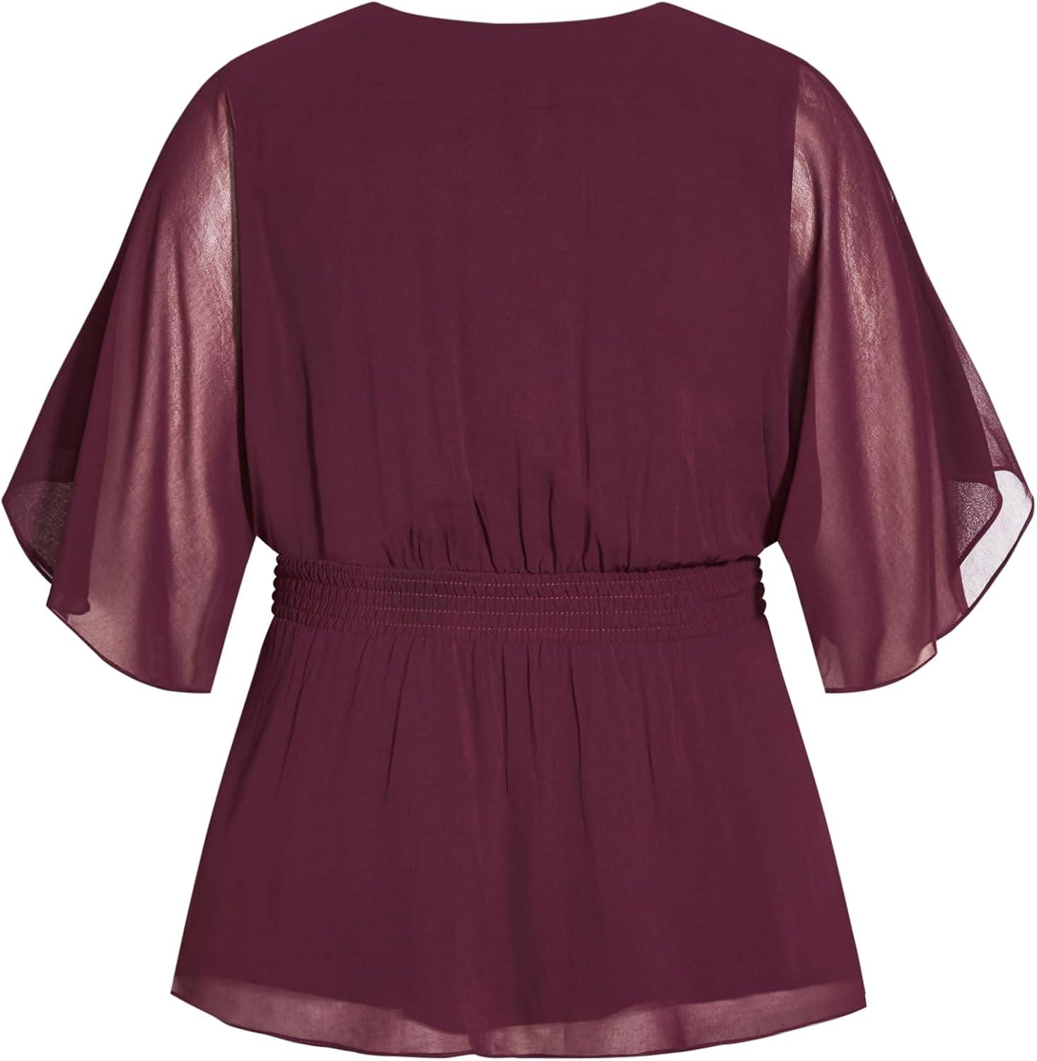 image:imageCity Chic Plus Size Top Elegant Wrap TopSpiced Plum