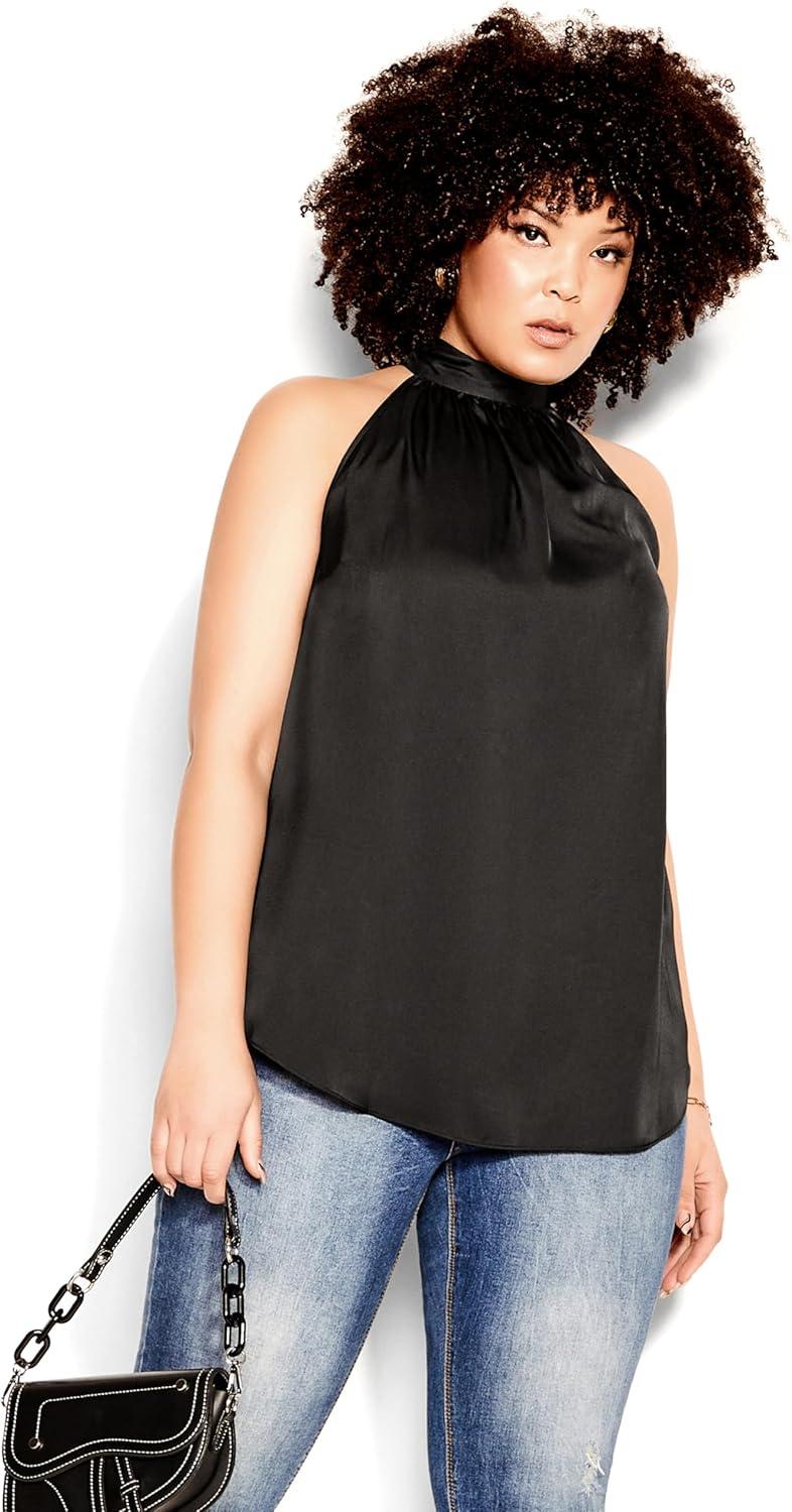 image:imageCity Chic Womens Citychic Plus Size Top Sexy ShineBlack