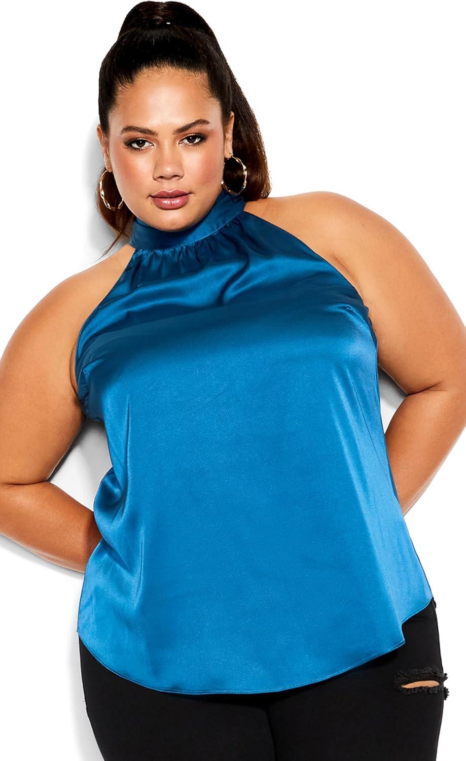 image:imageCity Chic Womens Citychic Plus Size Top Sexy ShineDeep Teal