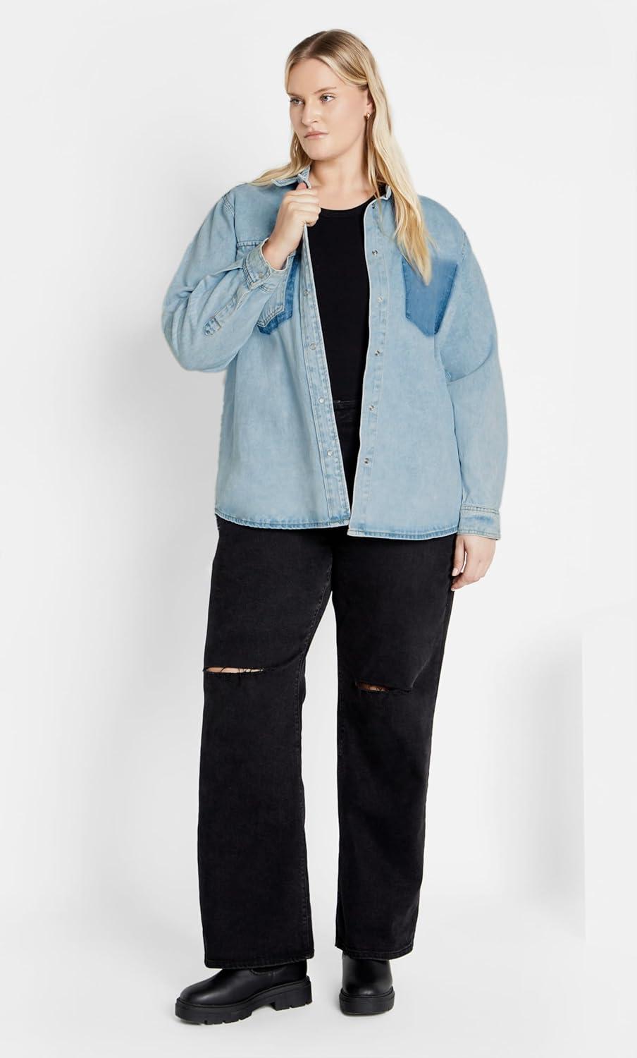 image:imageCity Chic Womens Plus Size Denim Ivy ShirtDenim Light