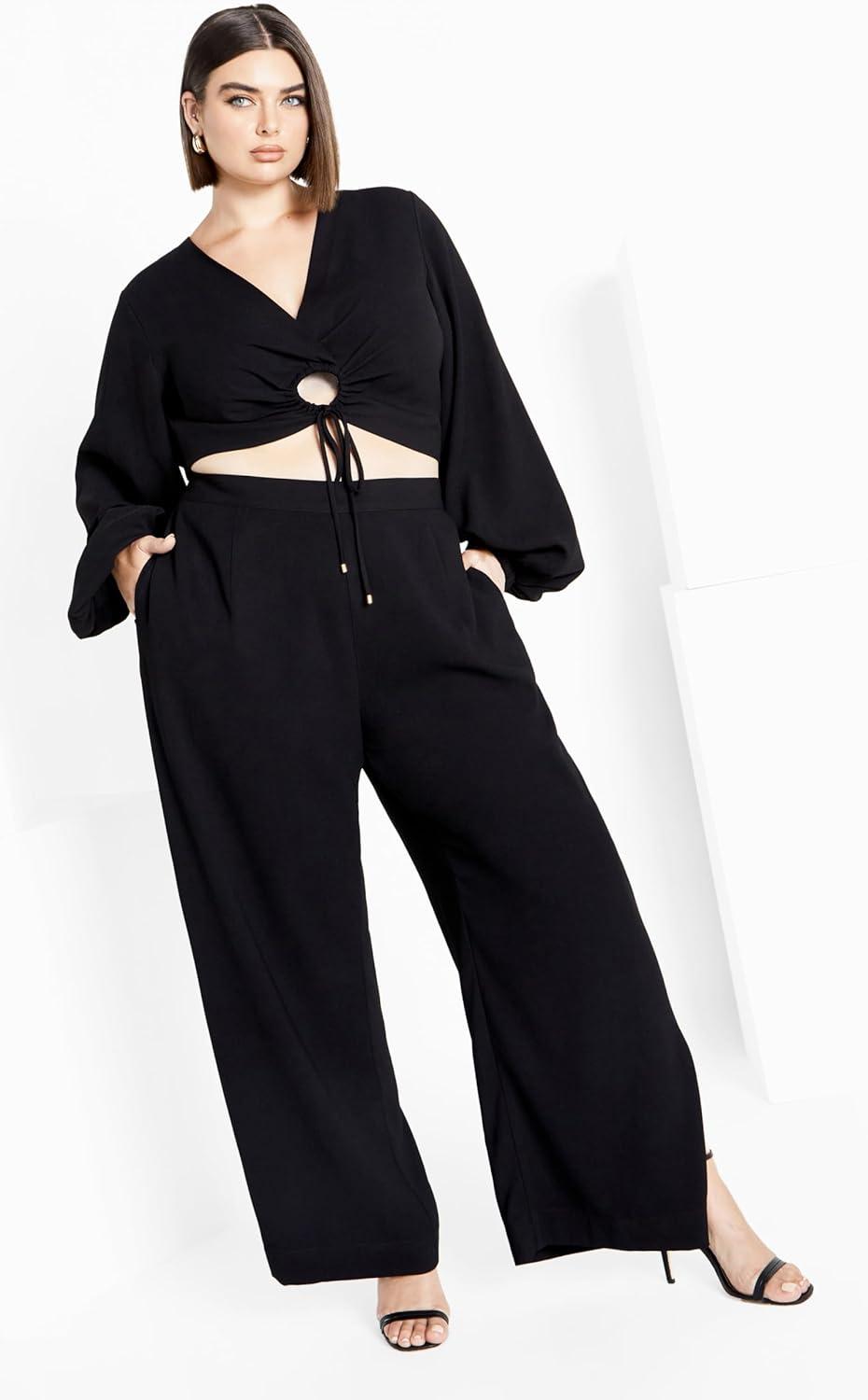 image:imageCity Chic Womens Plus Size Fiesta TopBlack