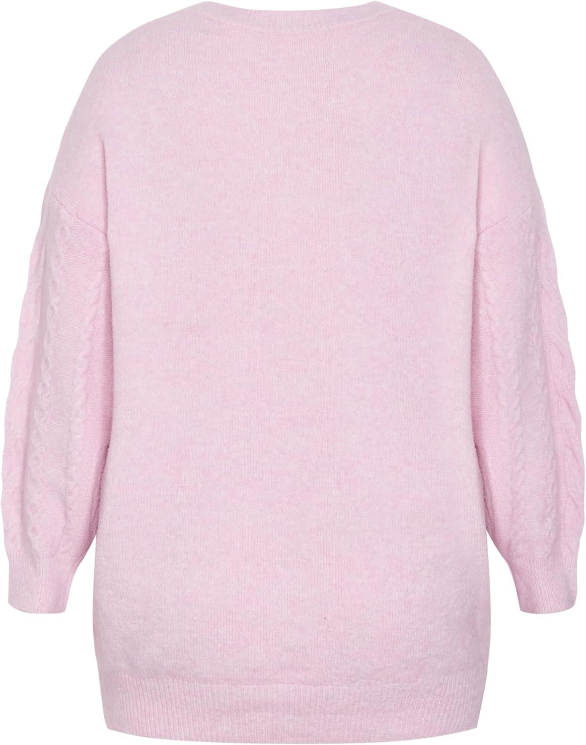 image:imageCity Chic Womens Plus Size Jumper Claudia KnitSoft Pink