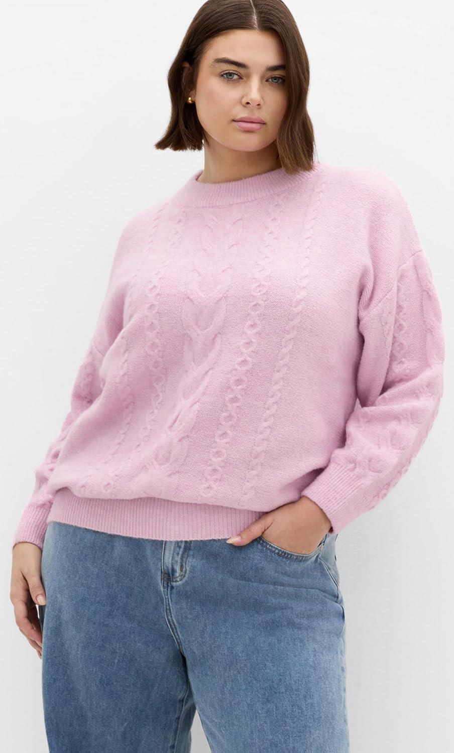 image:imageCity Chic Womens Plus Size Jumper Claudia KnitSoft Pink