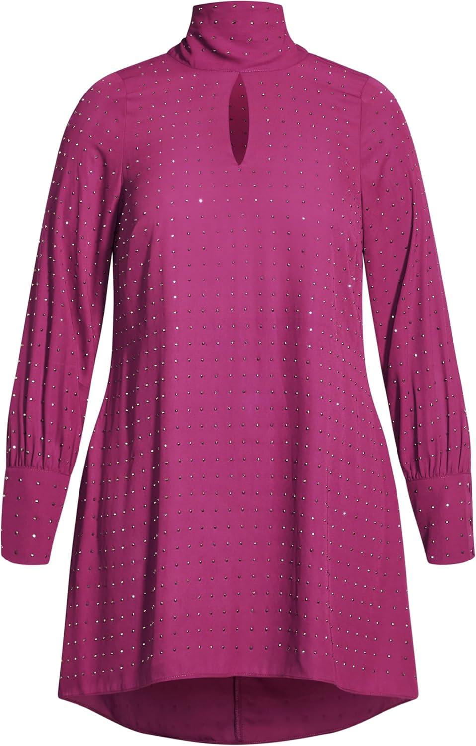 image:imageCity Chic Womens Plus Size Nailhead TunicMulberry