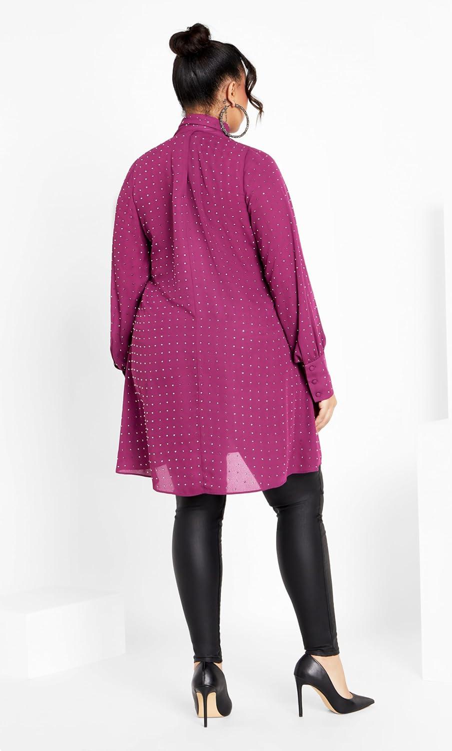 image:imageCity Chic Womens Plus Size Nailhead TunicMulberry