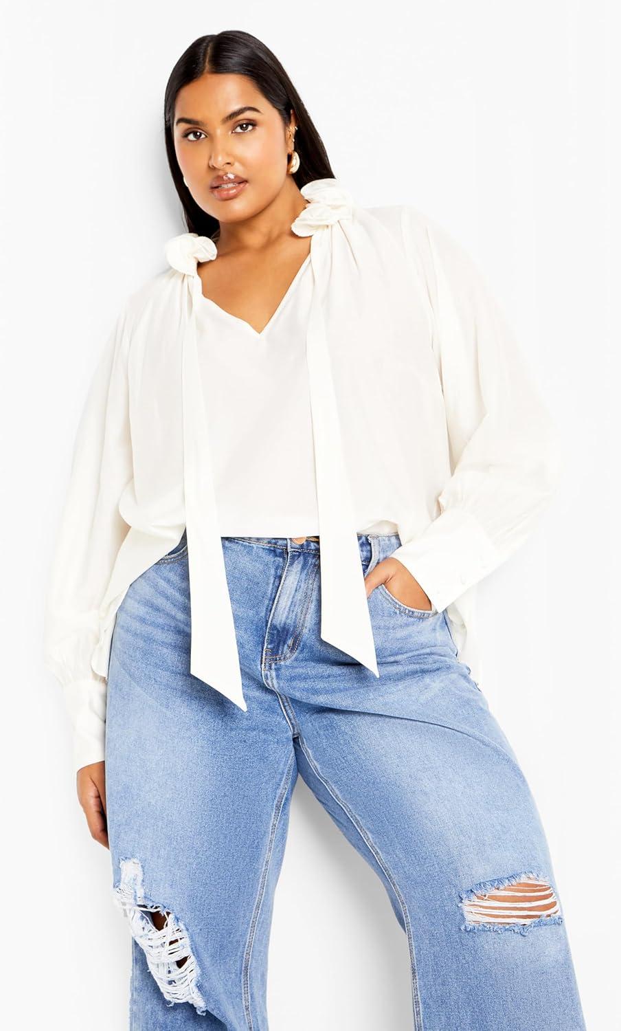 image:imageCity Chic Womens Plus Size Top AntoinetteCream