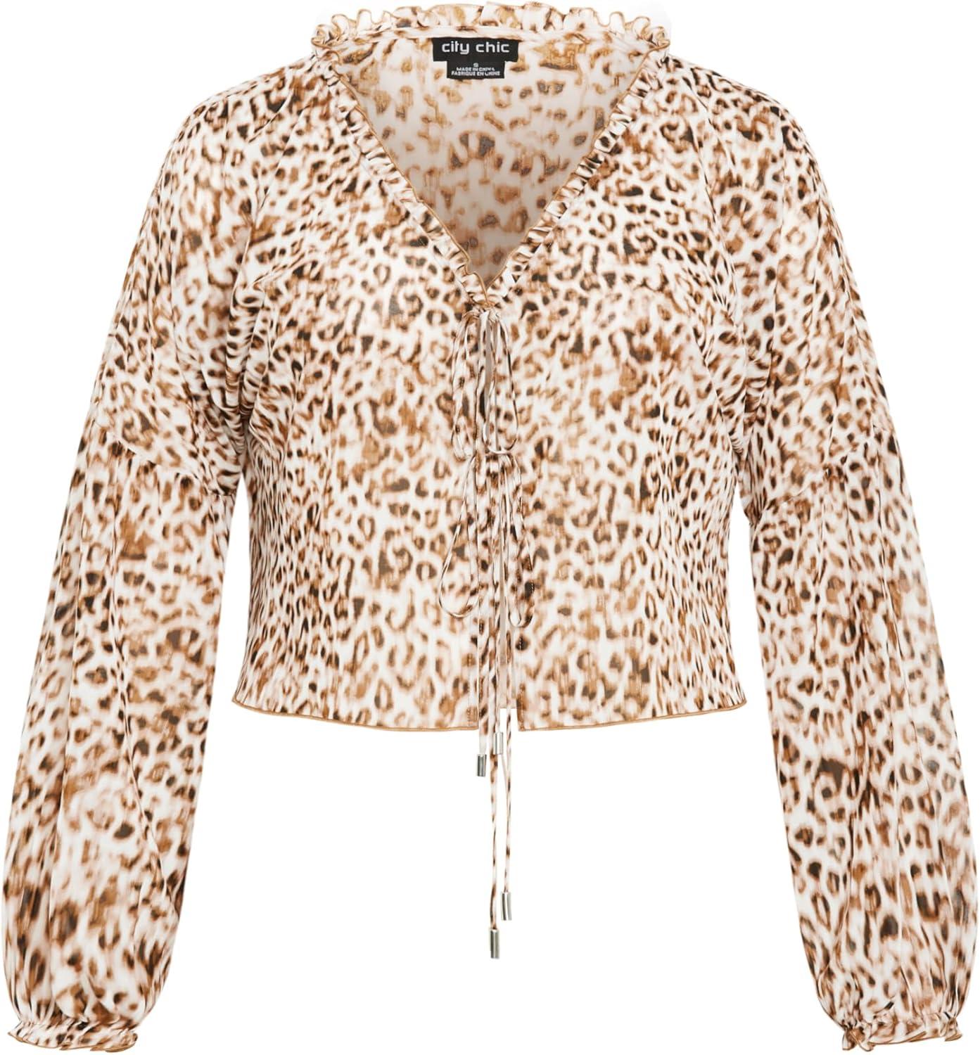 image:imageCity Chic Womens Plus Size Top CorinaLight Leopard