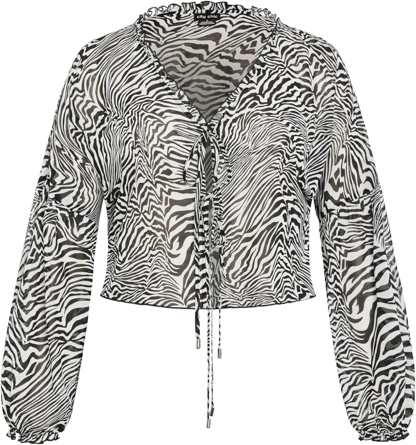 image:imageCity Chic Womens Plus Size Top CorinaZebra