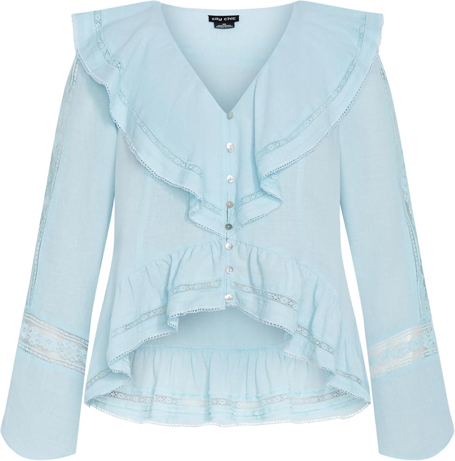 image:imageCity Chic Womens Plus Size Top SaraIce Blue