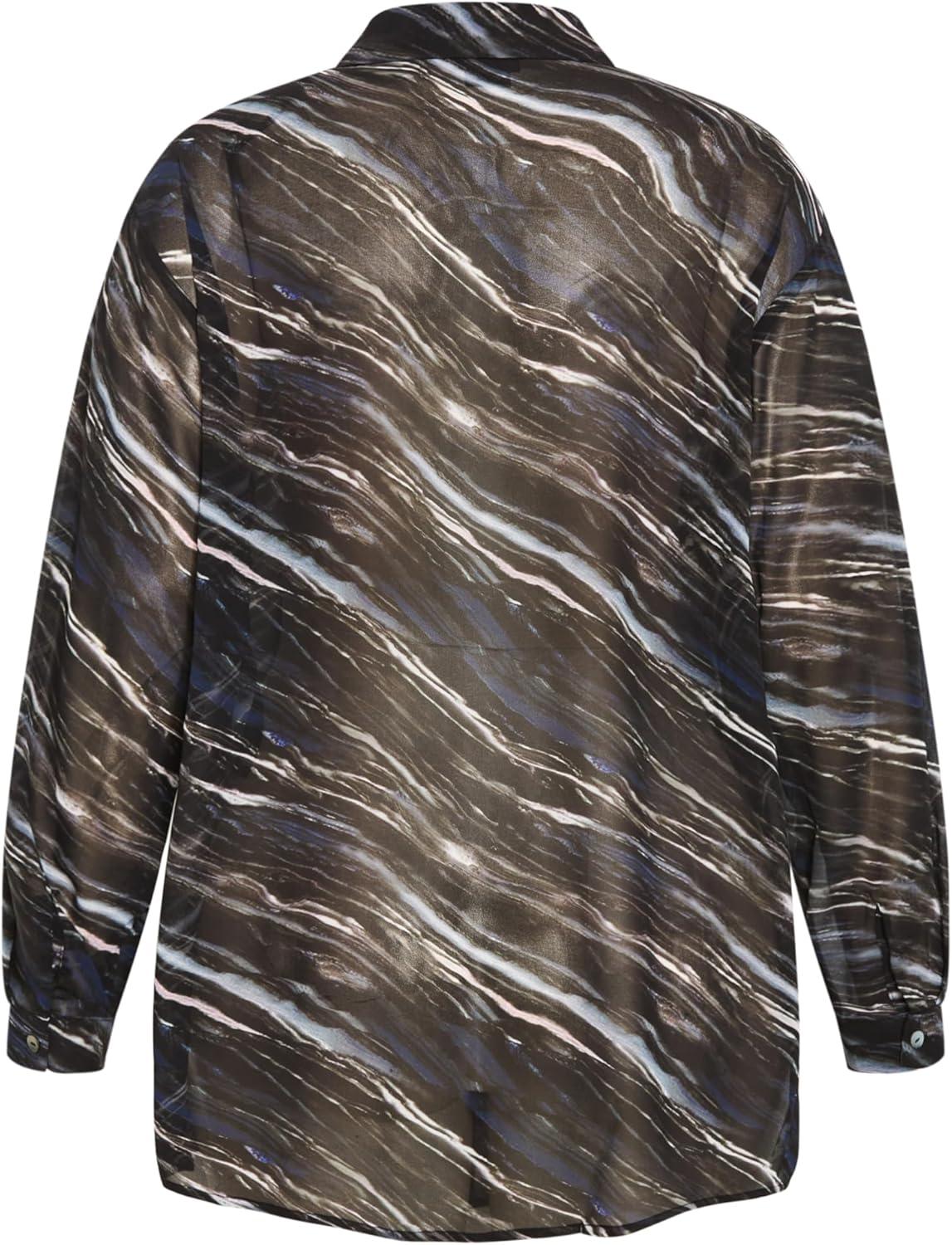 image:imageCity Chic Womens Sheer Lover Print ShirtMarble