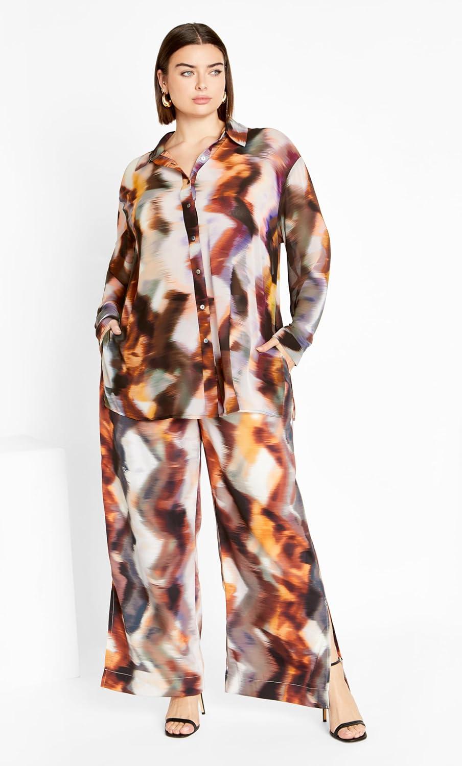 image:imageCity Chic Womens Sheer Lover Print ShirtMinerals