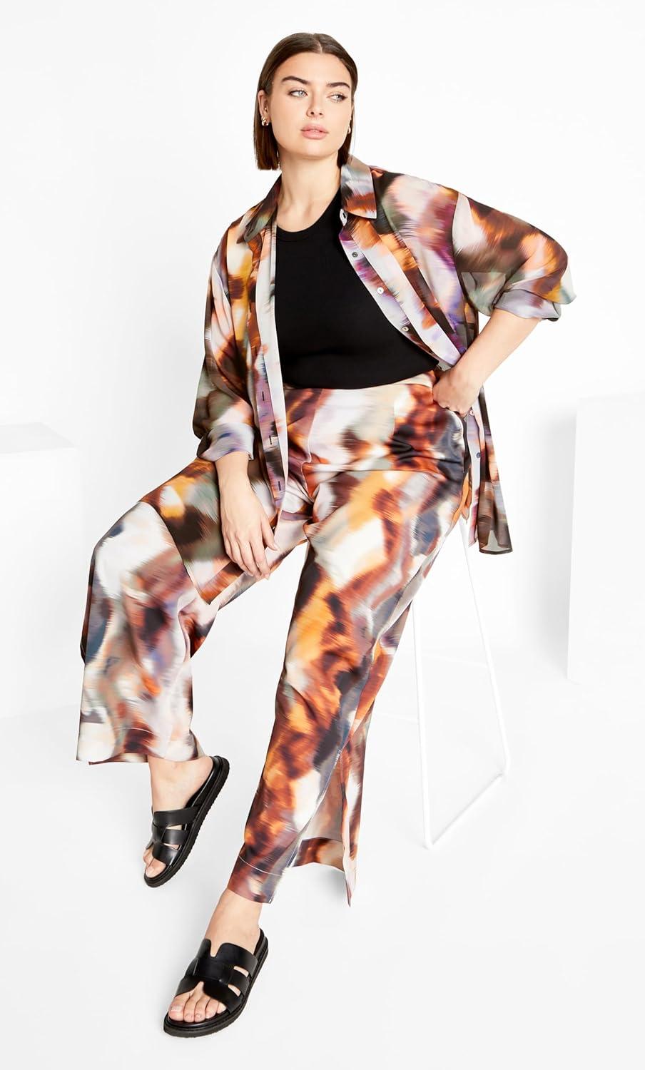 image:imageCity Chic Womens Sheer Lover Print ShirtMinerals