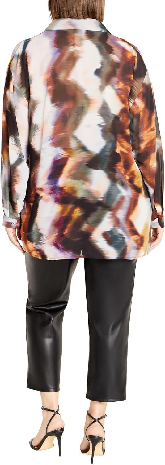image:imageCity Chic Womens Sheer Lover Print ShirtMinerals