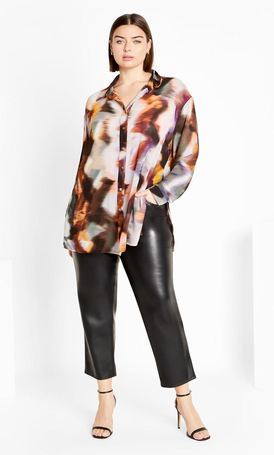 image:imageCity Chic Womens Sheer Lover Print ShirtMinerals