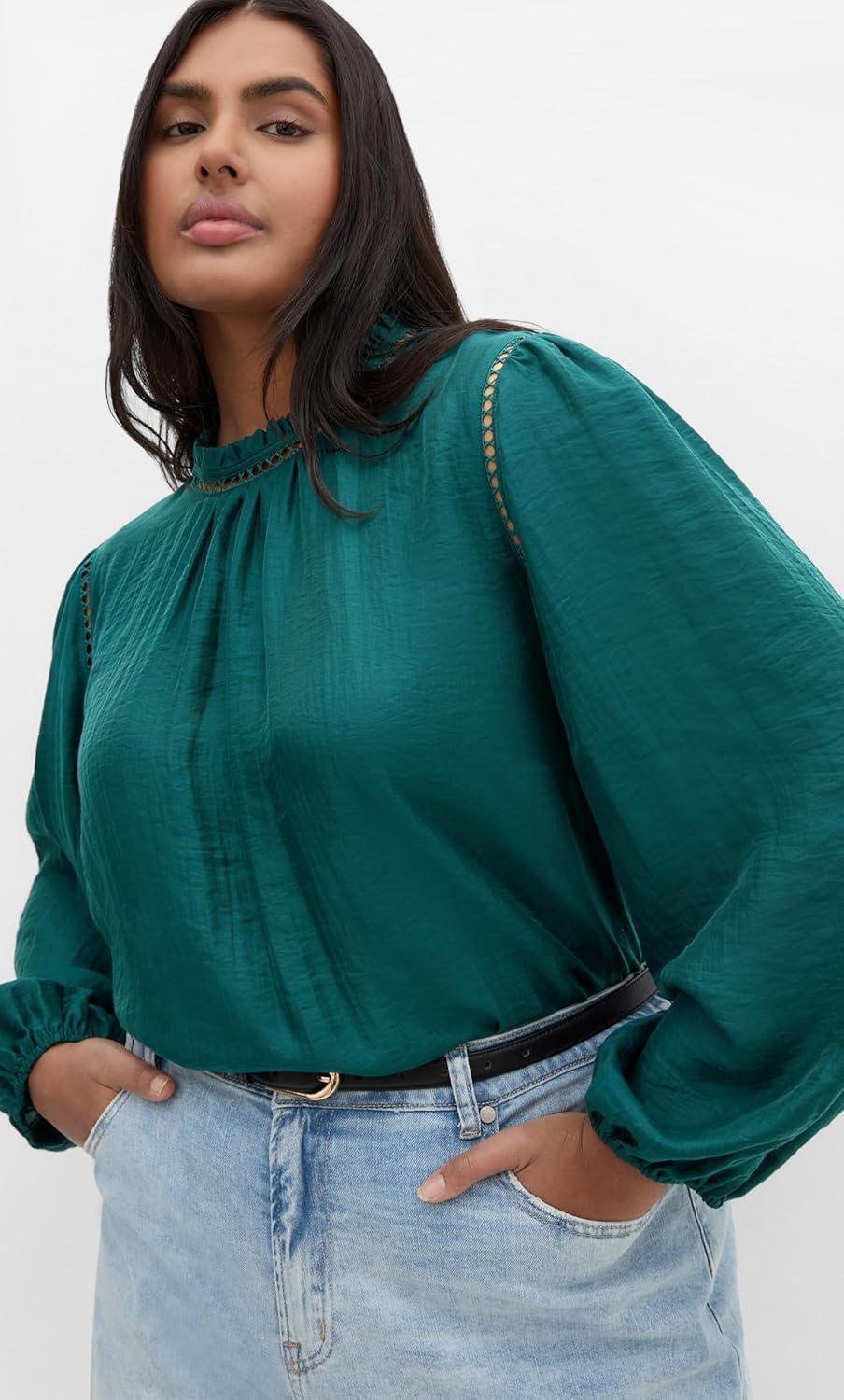 image:imageCity Chic Womens Top Lorelai Long SleeveEmerald