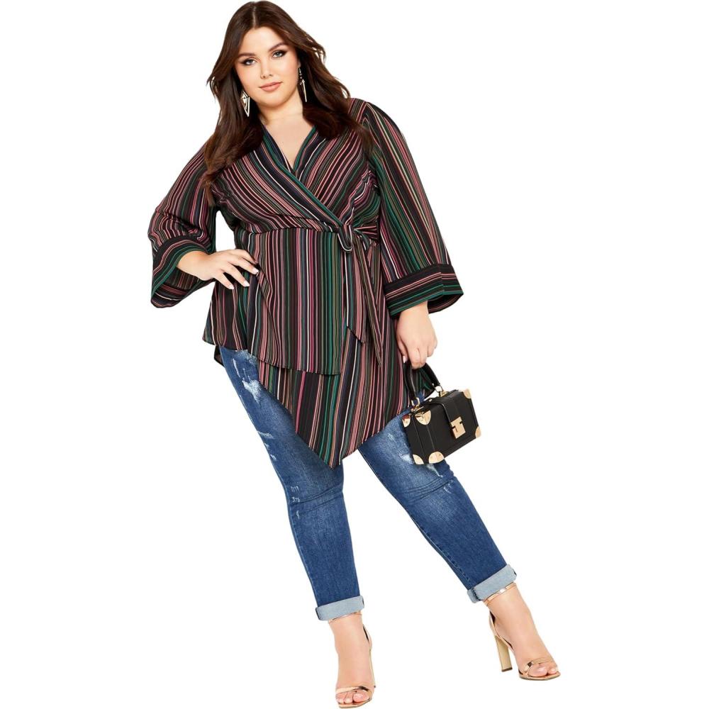 image:imageCity Chic Jemma TopIllusion Stripe