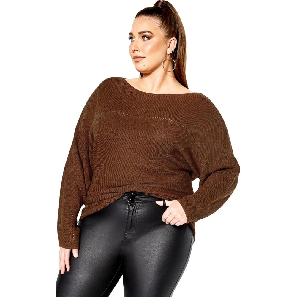 image:imageCity Chic Womens Plus Size Romance Wool Blend SweaterCopper