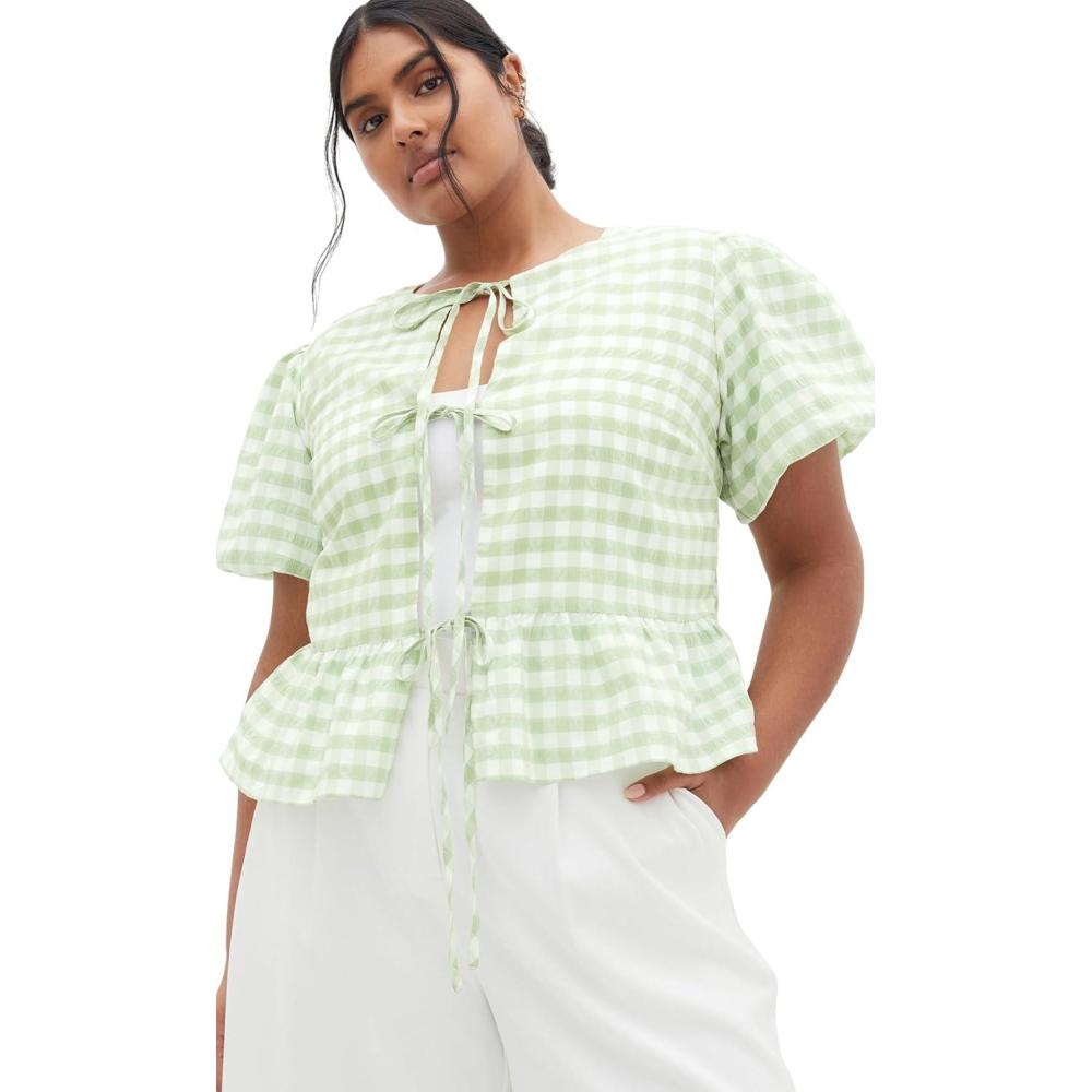 image:imageCity Chic Womens Plus Size Top JolieSage Gingham