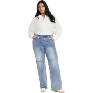 City Chic Plus Size Shirt, Classic Crop Shirt(Ivory)