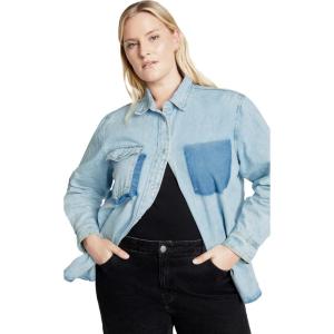 City Chic Women’s Plus Size Denim Ivy Shirt(Denim Light)