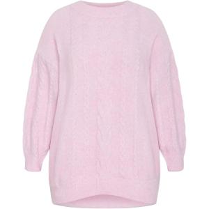 City Chic Women’s Plus Size Jumper – Claudia Knit(Soft Pink)