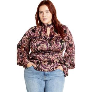 City Chic Women’s Plus Size Katya Top(Vintage Paisley)