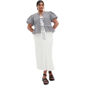 City Chic Women’s Plus Size Top – Jolie(Blk Gingham)