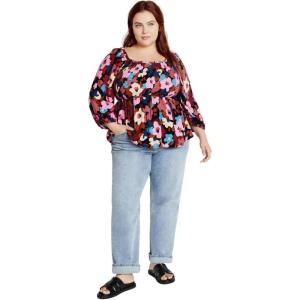 City Chic Women’s Plus Size Top – Poppy Print(Sugar Coated)