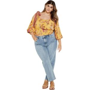 City Chic Women’s Plus Size Venice Top(Sunflower)