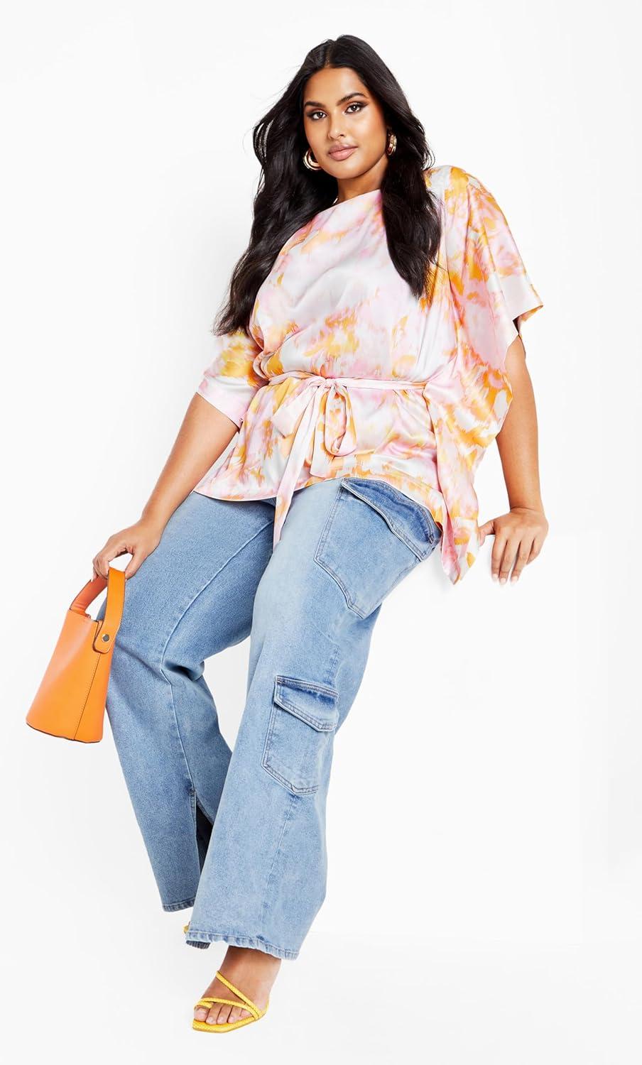 image:imageCity Chic Womens Plus Size TopSunset PrintSunset Haze