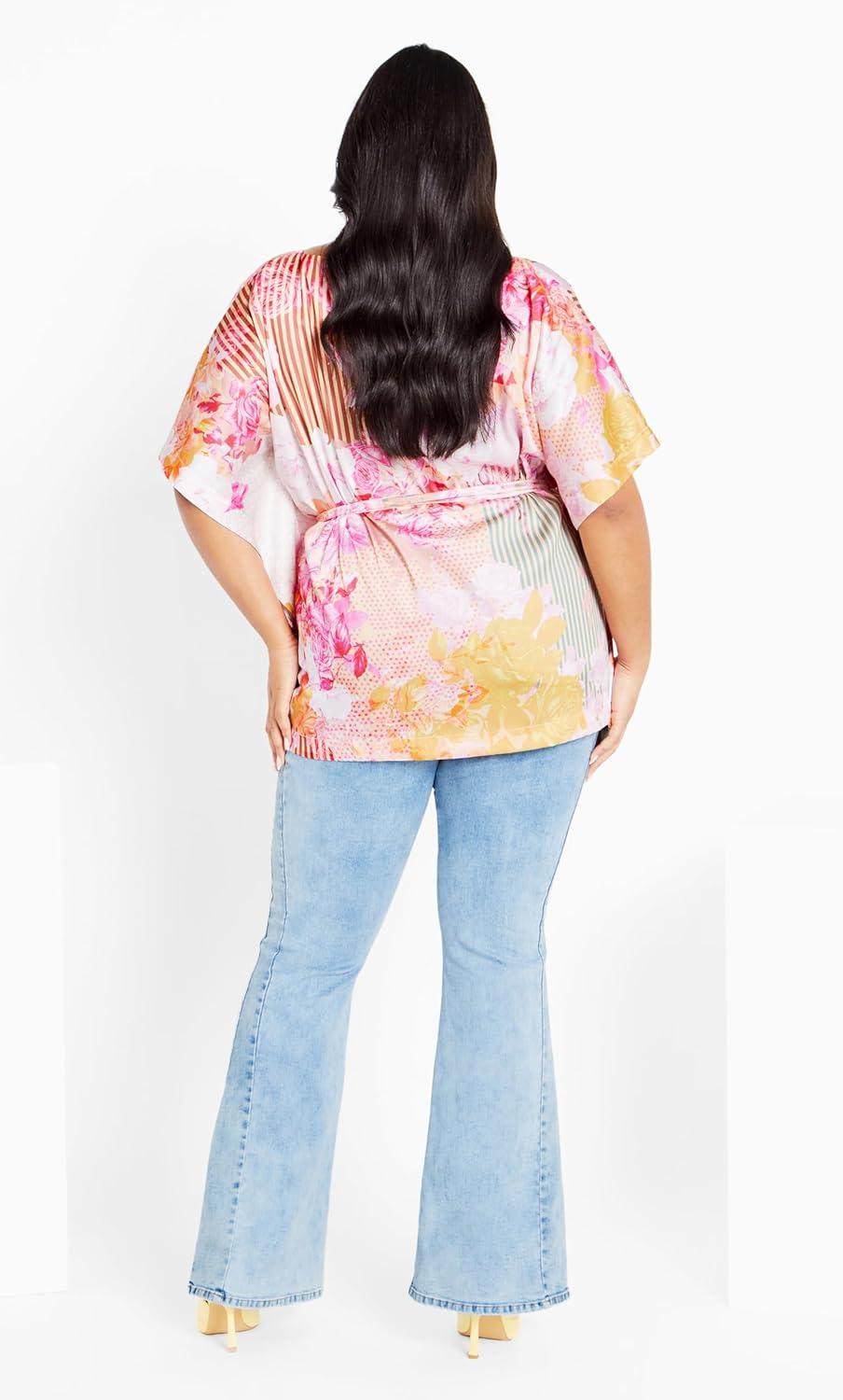 image:imageCity Chic Womens Plus Size TopSunset PrintSunset Rose