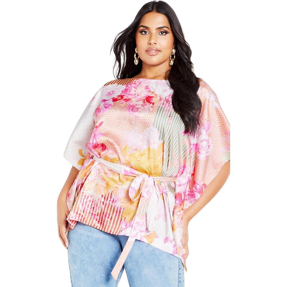 image:imageCity Chic Womens Plus Size TopSunset PrintSunset Rose