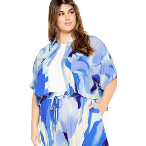 CITY CHIC Plus Size Shirt, Esme Print Shirt(Whirlpool)