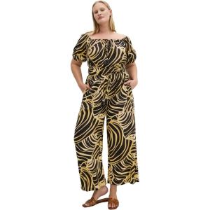 City Chic Women’s Plus Size Jumpsuit – Erica Swirl(Sea Swirl)