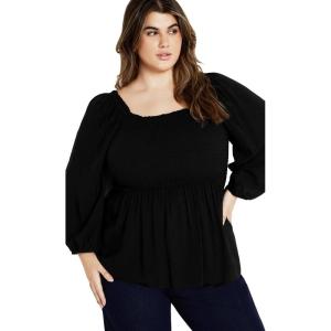 City Chic Women’s Plus Size Top – Poppy(Black)
