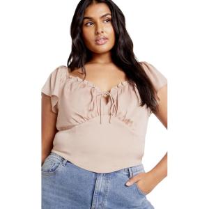 City Chic Plus Size Top, Mae Top(Rose Gold)