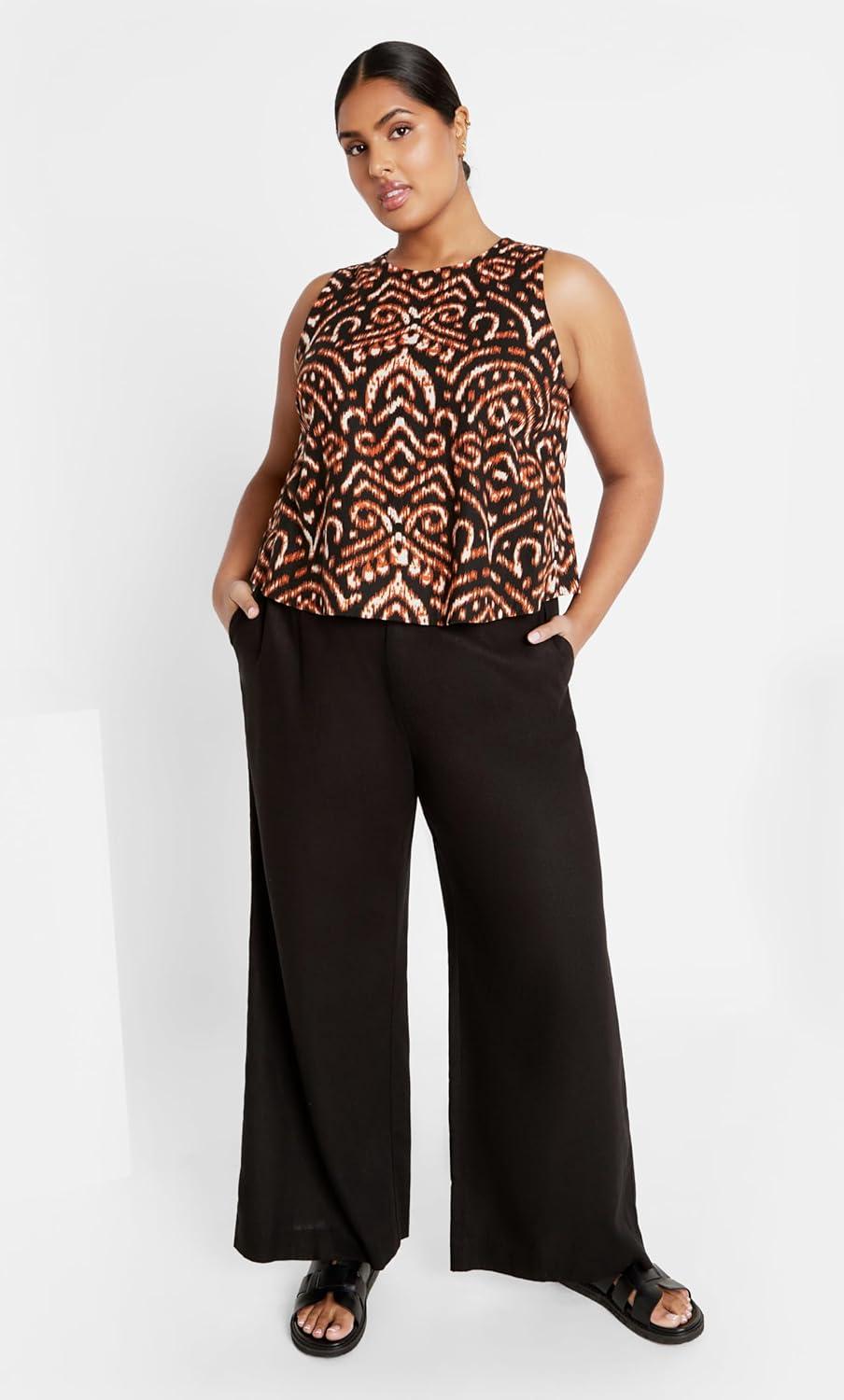 image:imageCity Chic Womens Plus Size Amara Print TopIkat