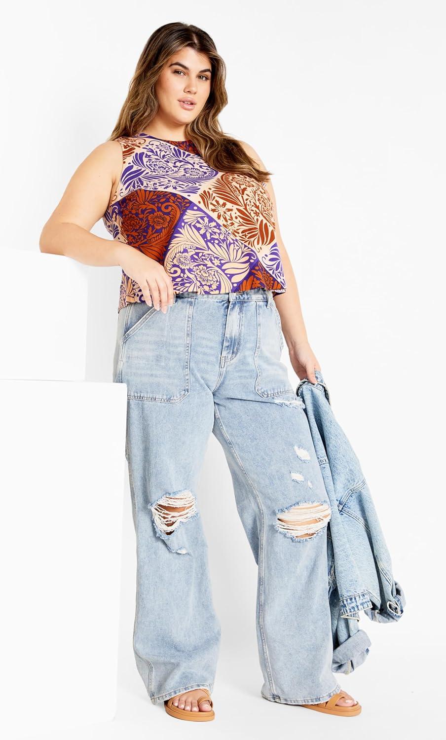 image:imageCity Chic Womens Plus Size Amara Print TopNaxos